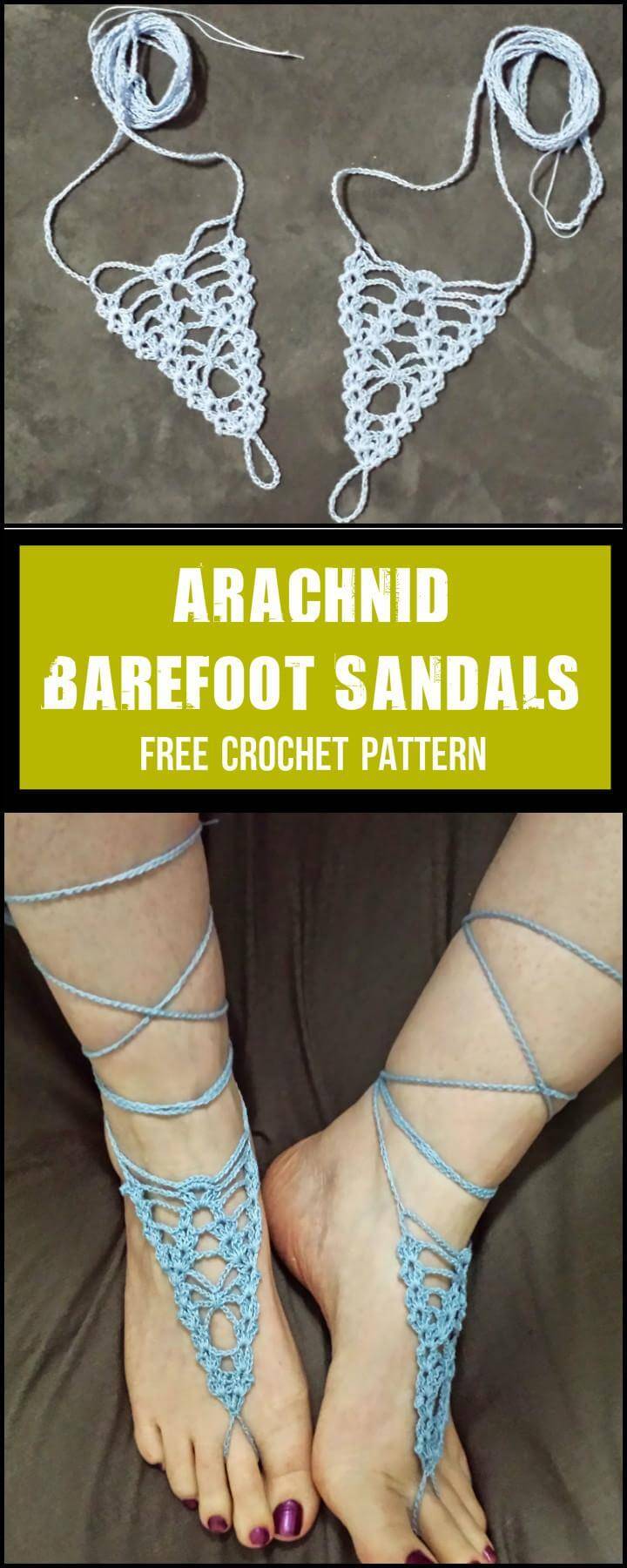 Crochet Barefoot Sandals 50+ Free Crochet Patterns ⋆ DIY Crafts